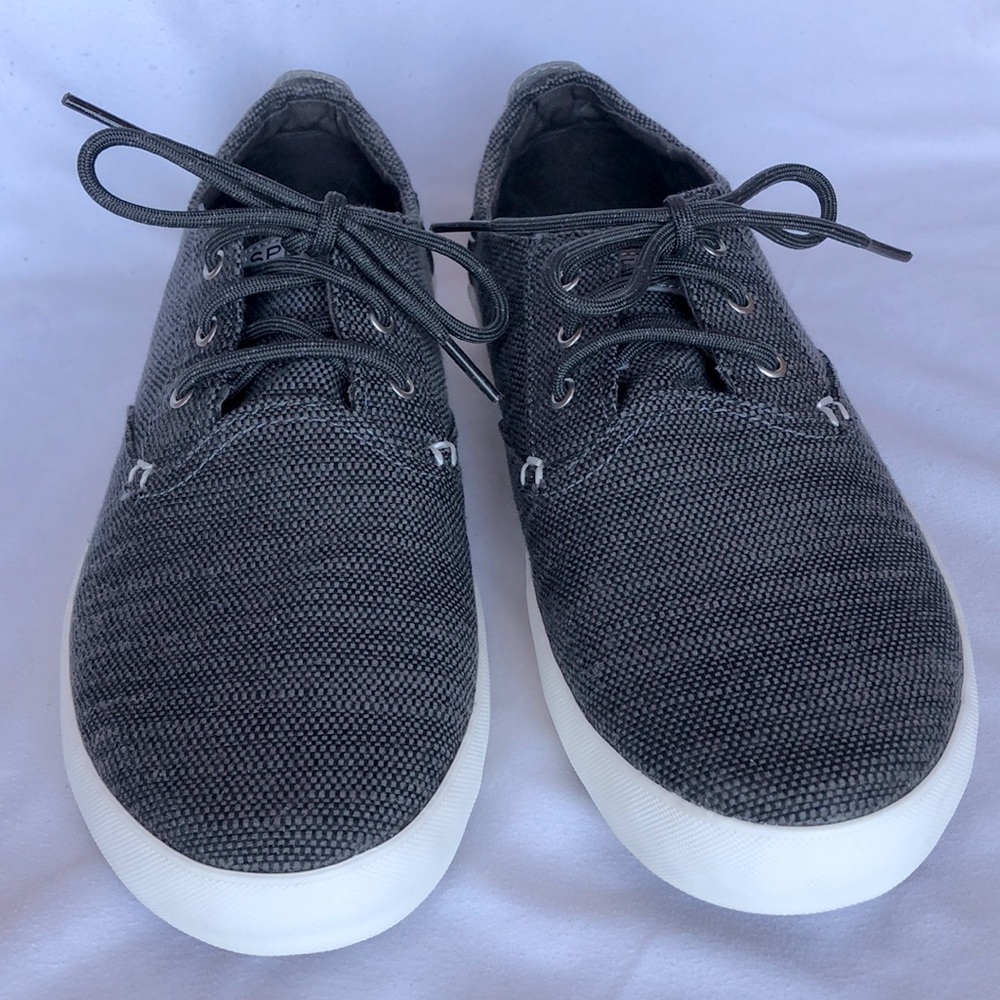 SPERRY TOPSIDER YOUTH BODIE SHOES SIZE 6M FABRIC UPPER MEMORY FOAM GRAY …
